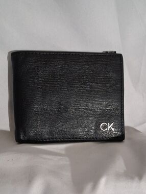 Calvin Klein Black Men's Leather Wallet with CK Logo